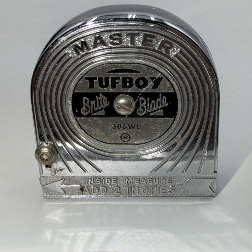 Vintage Tape Measure Master Tufboy No. 306WL Brite Blade USA Advertising 1937